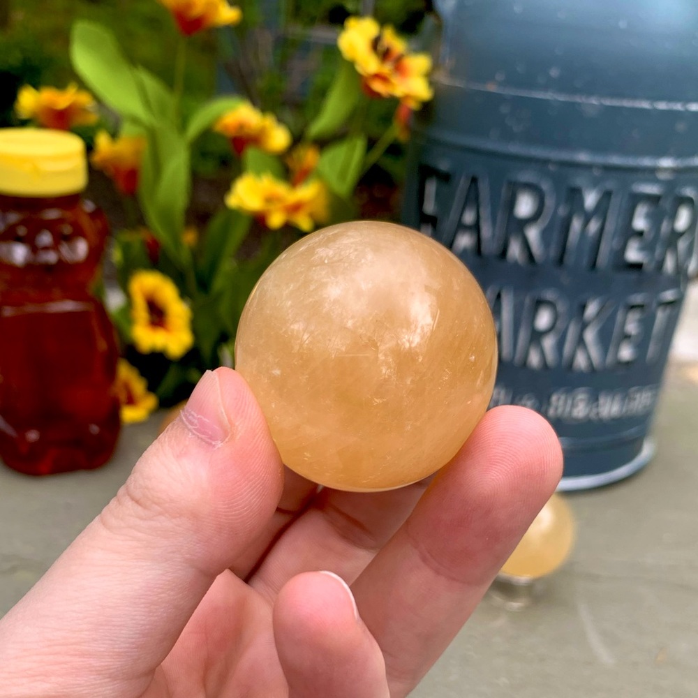 Honey Calcite Crystal Sphere